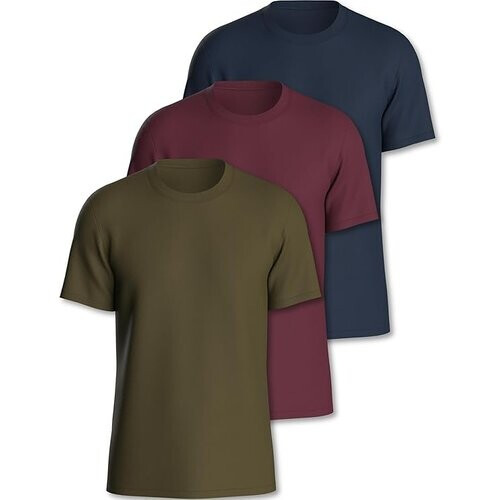 Tweedekans Pierre Calvini – Heren T-Shirt Multipack 3/5 stuks – 100% Katoen – Regular Fit – Korte Mouwen – Crew Neck – Premium Gewicht – Navy / Burgundy / Olive – Maat L Tweedehands
