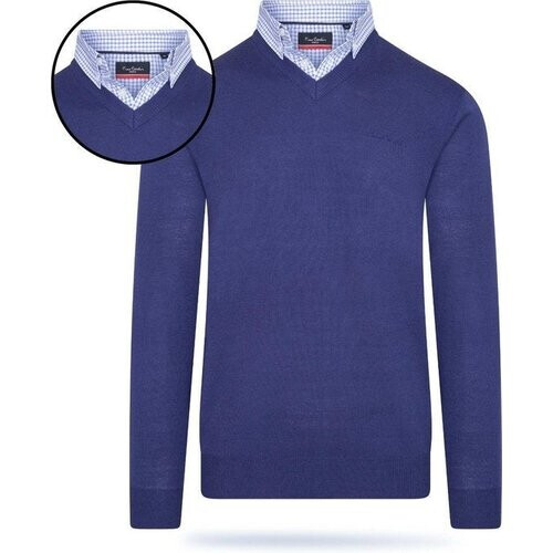 Tweedekans Pierre Cardin - Heren Sweaters Mock Pullover - Blauw - Maat S Tweedehands