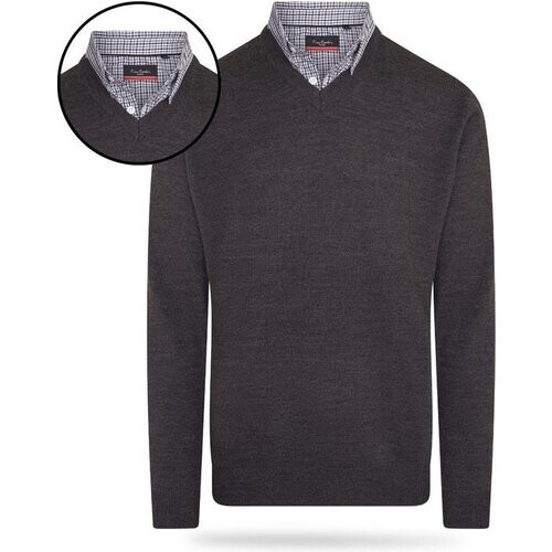 Tweedekans Pierre Cardin - Heren Sweaters Mock Pullover - Grijs - Maat S Tweedehands