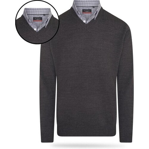 Tweedekans Pierre Cardin - Heren Sweaters Mock Pullover - Grijs - Maat XL Tweedehands