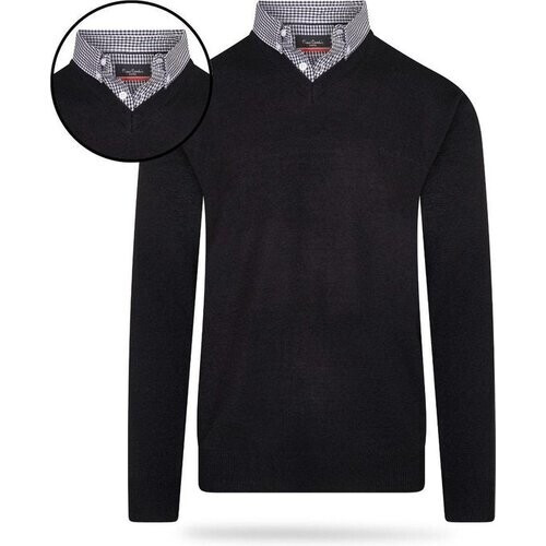 Tweedekans Pierre Cardin - Heren Sweaters Mock Pullover - Zwart - Maat S Tweedehands