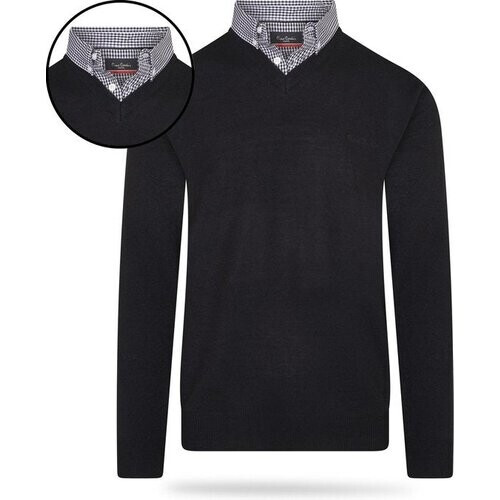 Tweedekans Pierre Cardin - Heren Sweaters Mock Pullover - Zwart - Maat XXL Tweedehands