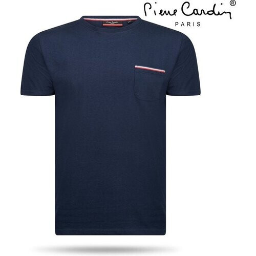 Tweedekans Pierre Cardin - Heren T-Shirt - Ronde Hals - Navy - L Tweedehands