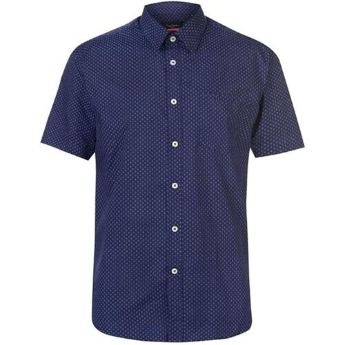 Tweedekans Pierre Cardin - Shirt short sleeves - Navy/White - Maat L Tweedehands