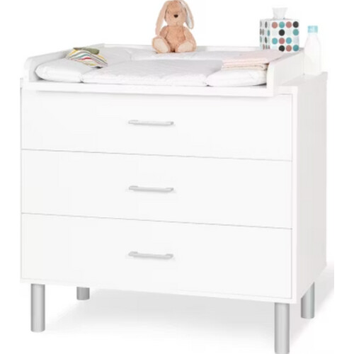 Tweedekans Pinolino - Commode Classic - Met Afneembare Aankleedunit & Soft-Close - 101x76x97 cm - MDF/Essenhout - Wit/Nature Tweedehands