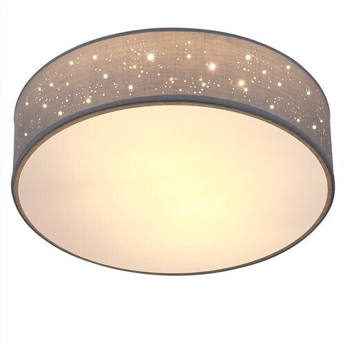 Tweedekans Plafondlamp – Sterrenhemel – Rond - Ø 30cm – 40 Watt - Stof -Grijs Tweedehands