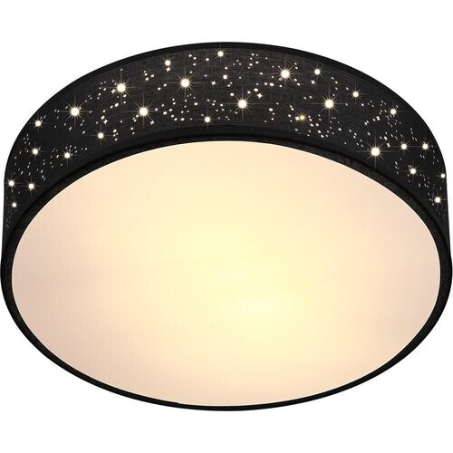 Tweedekans Plafondlamp – Sterrenhemel – Rond - Ø 30cm – 40 Watt - Stof -Zwart Tweedehands