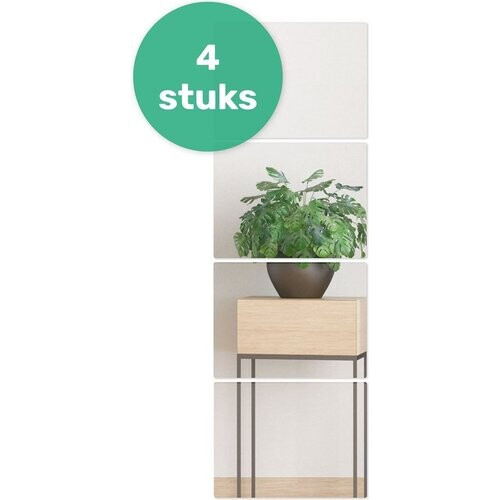 Tweedekans Plakspiegel 20x30 - 4 stuks - Zelfklevende - Plakspiegels - Hollywood make up spiegel - Deur - Spiegel - Folie - Badkamer - Grote - Sticker - Pas - Wand - Spiegel Tweedehands