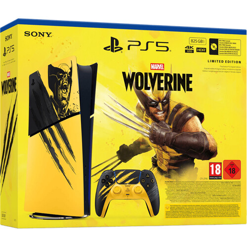 Tweedekans PlayStation 5 Slim Digital Edition + Wolverine Battle Yellow Limited Edition Tweedehands