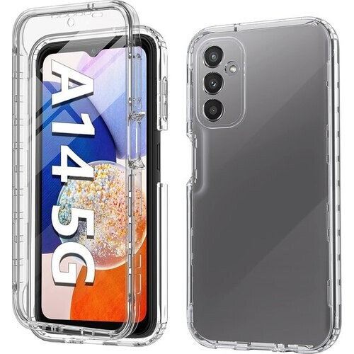 Tweedekans Podec 2-in-1 Hoesje met screenprotector geschikt voor Samsung Galaxy A14 Doorzichtig Telefoonhoesje - Anti-Shock Case Cover Tweedehands