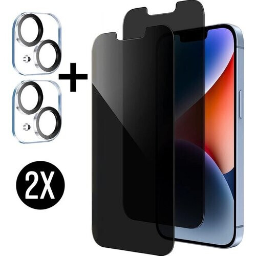Tweedekans Podec 2x Privacy Screenprotector en 2x Camera Lens Protector voor iPhone 14 - Gehard Beschermglas - Transparant en Krasbestendig - Tempered Glass Screen Cover Tweedehands