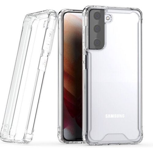 Tweedekans Podec Hoesje geschikt voor Samsung Galaxy S21 Doorzichtig Telefoonhoesje - Anti-Shock Case Cover met 1x Screenprotector Tweedehands