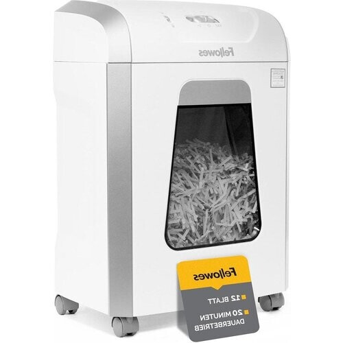 Tweedekans Powershred FS-12C - Papierversnipperaar 12 vel cross-cut (P4) voor kantoor - papiervernietiger met 19 liter afvalbak - verwerkt creditcards - wit Tweedehands