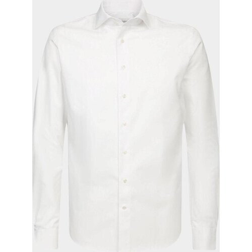 Tweedekans Profuomo slim fit heren overhemd - twill - wit - Strijkvriendelijk - Boordmaat: 39 Tweedehands