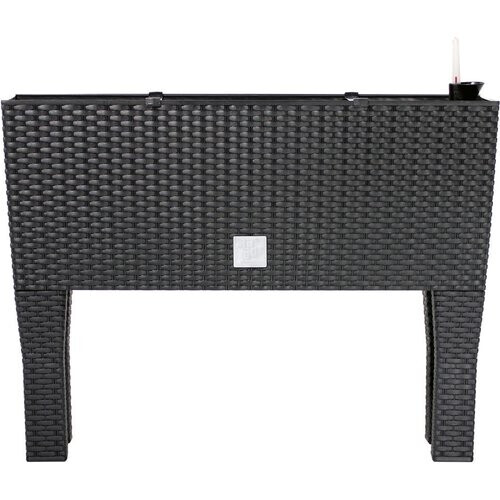 Tweedekans Prosperplast Plantenbak polyrattan look antraciet 60x25x46cm Tweedehands