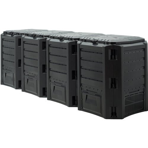 Tweedekans Prosperplast Snelle compostbak - 1600L - Quatro - Zwart - 261 x 72 x 83cm Tweedehands