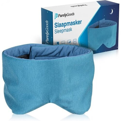 Tweedekans PurelyGoods® Slaapmasker - Oogmasker - 100% Verduisterend - Slaap Masker - Mannen en Vrouwen - Verstelbaar - Katoen - Donkerblauw Tweedehands