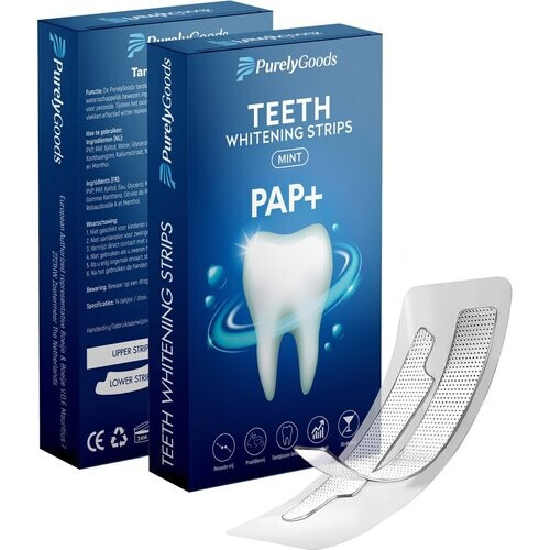 Tweedekans PurelyGoods® Teeth Whitening Strips - Crest Whitestrips - Tanden Bleken - Tandenblekers - 14 Behandelingen - Geen Peroxide - Incl. Handleiding Tweedehands