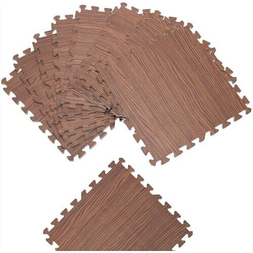 Tweedekans Puzzelmat Set van 8 – Vloerbescherming 45x45cm – Houtlook Tweedehands
