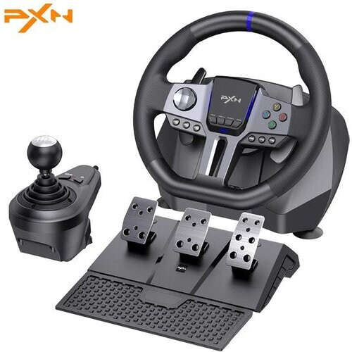 Tweedekans PXN V9 Gen 2 Gaming Racesturen - Met Pedalen en Shifter Gaming stuurwiel - 270/900°- Race Stuur- Geschikt voor PS4 - Xbox One - PC - Xbox Series X|S - PS3 - Met App Tweedehands