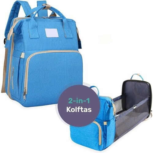 Tweedekans Qwali Luiertas - Uitschuifbaar tot bedje - Kolftas - Rugzak - Verzorgingstas - Tassen - 7 flessenhouders Tweedehands