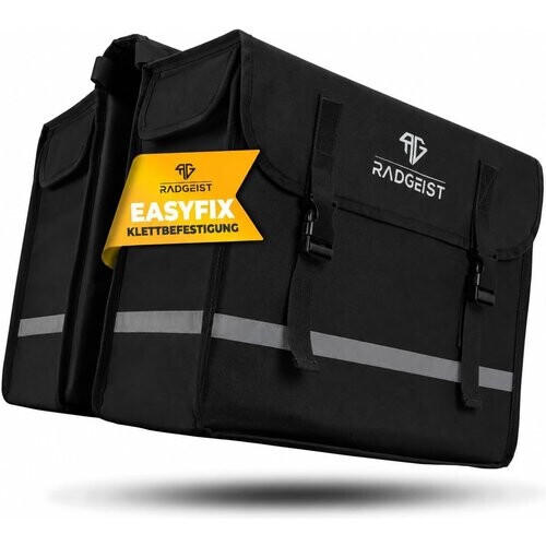 Tweedekans RADGEIST fietstas voor bagagedrager I 100% waterdichte fietstas & schoudertas 20L I zijtas fiets met reflectoren set (Mint) Tweedehands