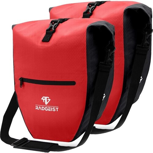 Tweedekans RADGEIST fietstas voor bagagedrager set - 2X tas voor fietsbagagedrager - bagagedraagtas waterdicht & schoudertas - fietstas met reflectoren Tweedehands