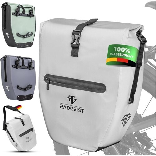 Tweedekans RADGEIST fietstas voor bagagedrager - tas voor fietsbagagedrager - bagagedraagtas waterdichte schoudertas (Reflective 28L, Single) Tweedehands