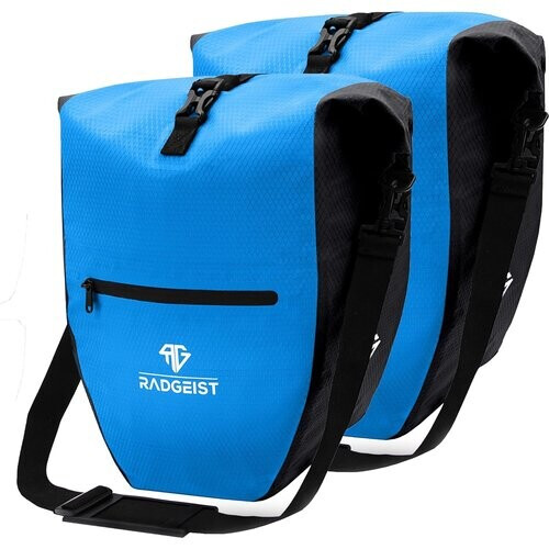 Tweedekans RADGEIST fietstas voor bagagedrager - tas voor fietsbagagedrager - bagagedraagtas waterdichte schoudertas (blauw 28L, set van 2) Tweedehands