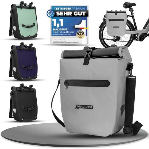 Tweedekans RADGEIST Fietstas voor bagagedrager - Tas voor fietsbagagedrager - Bagagedraagtas waterdichte schoudertas (Reflective 20L, Single) Tweedehands