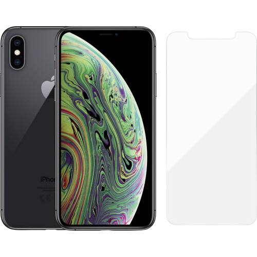 Tweedekans Refurbished iPhone Xs 64GB Space Gray (Licht gebruikt) + BlueBuilt screenprotector Tweedehands