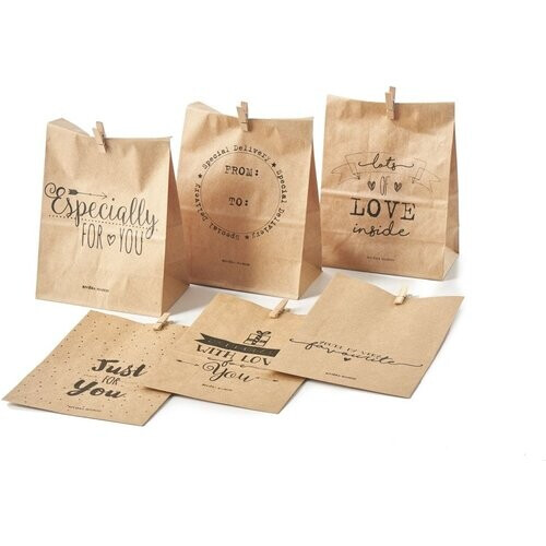 Tweedekans Riviera Maison Just for You Papieren Zakjes – Set van 6 – 18 x 10 x 5 cm Tweedehands