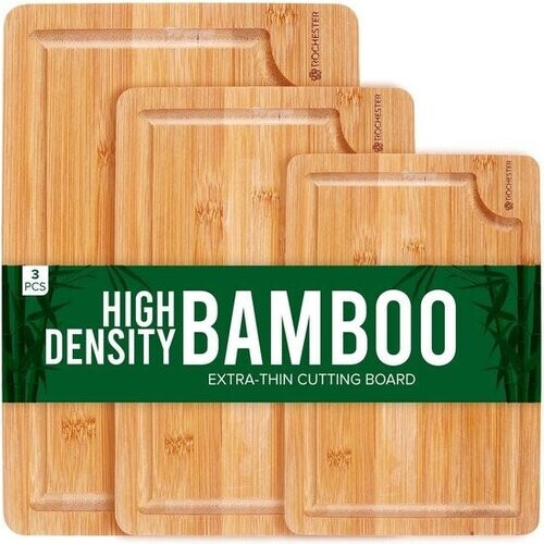 Tweedekans Rochester Snijplanken Hout – Borrelplank – Serveerplank - 3-Delig – Organisch Bamboe – Luxe Design – Hygienisch En Duurzaam Tweedehands
