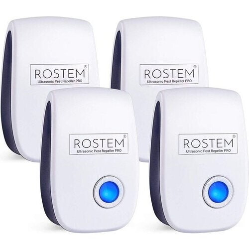 Tweedekans ROSTEM Ultrasone Ongedierteverjager – 4 Stuks, Gifvrij – 120 m² Bereik – Wit Tweedehands