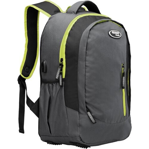 Tweedekans Rugzak voor Laptop - 34L met USB-poort en 15,6" Laptopvak– Grijs / Groen Tweedehands