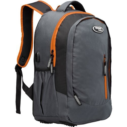 Tweedekans Rugzak voor Laptop - 34L met USB-poort en 15,6" Laptopvak – Grijs / Oranje Tweedehands