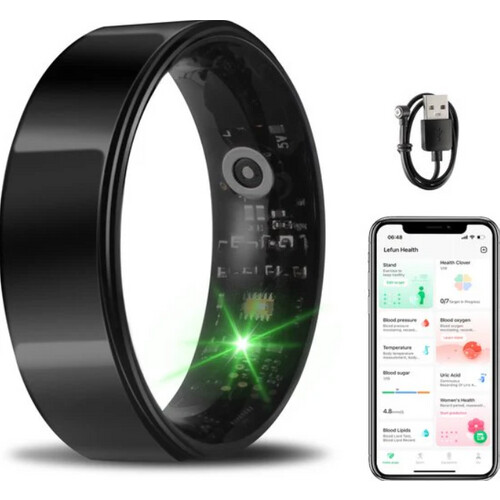 Tweedekans Saaf Smart Ring - Maat 11 - voor Dames en Heren - Activity Tracker - Wearables - Zwart Tweedehands