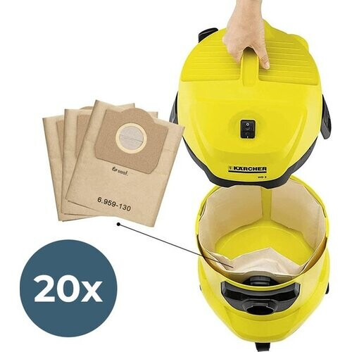Tweedekans saaf Stofzuigerzakken - Geschikt voor Kärcher - WD3 - 20 Stuks Tweedehands
