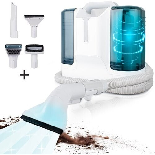 Tweedekans Saaf Vlekkenreiniger - 450W - Tapijtreiniger Met 5 Opzetstukken - Krachtig - Draagbare Bankreiniger - Voor Tapijt, Meubels, Auto, Ramen - 5M kabel - Wit Tweedehands