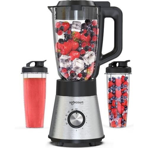 Tweedekans Safecourt Keuken Power blender - 5 automatische programma's - Smoothie maker - +2 to go bekers - RVS Tweedehands