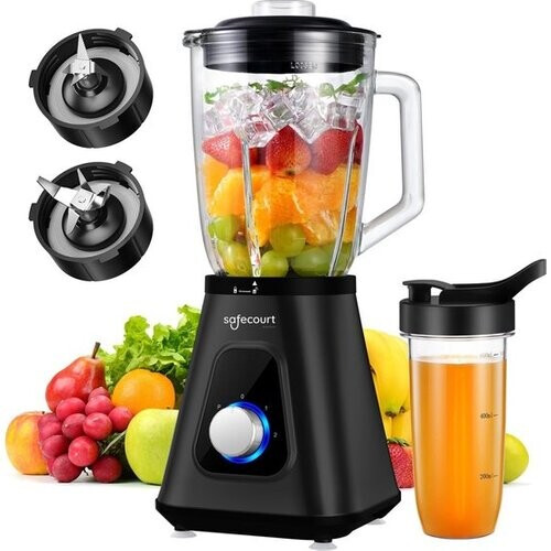 Tweedekans Safecourt Kitchen Blender - Krachtige 1200 Watt Blender met To-Go Beker - 3 Standen - Zwart Tweedehands