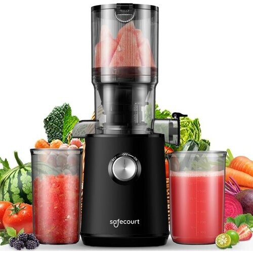 Tweedekans Safecourt Kitchen Sapcentrifuge - Slowjuicer voor Groenten & Fruit - XXL Vulopening - Krachtige motor - Zwart Tweedehands