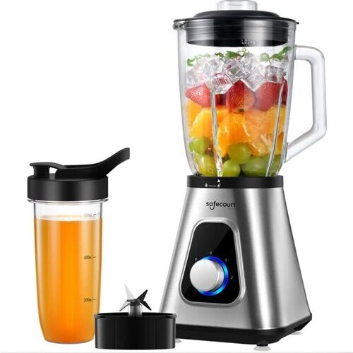 Tweedekans Safecourt Kitchen Sportblender - Krachtige 1200 Watt Blender met To-Go Beker - 3 Standen - RVS Tweedehands