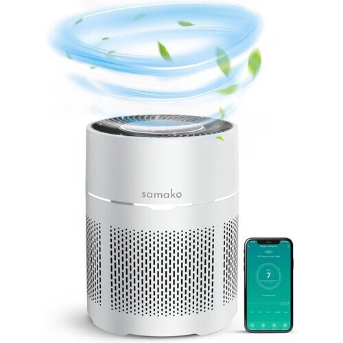Tweedekans Samako Airflow - Luchtreiniger - Hepa 13 pro filter - Hooikoorts, huisdier allergieën, huisstofmijt - Luchtkwaliteitsindicator - Air purifier- Nederlandse app - Slaapstand Tweedehands