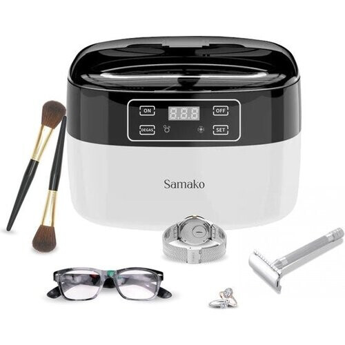 Tweedekans Samako Professionele Ultrasoon Reiniger - Reinigingsapparaat - Ultrasoonbad - Brillen - Sieraden - Horloge - Make-up kwast - 750 ml Tweedehands