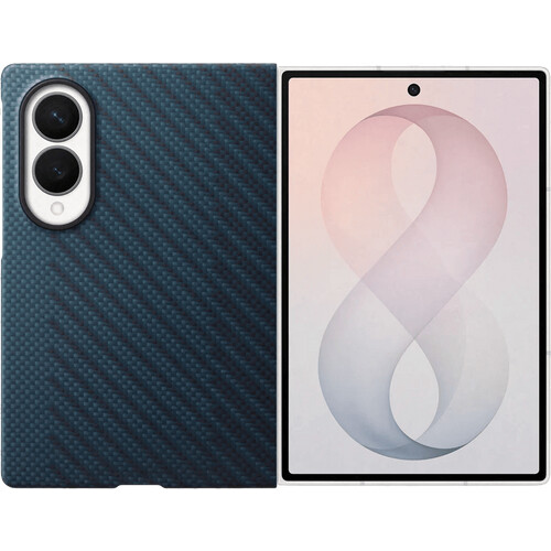 Tweedekans Samsung Galaxy Z Fold 8 Carbon Back Cover met Magneet Blauw Tweedehands