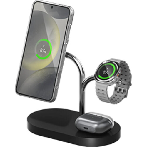 Tweedekans Samsung Trio Draadloze Oplader 15W Zwart met Qi2 Tweedehands