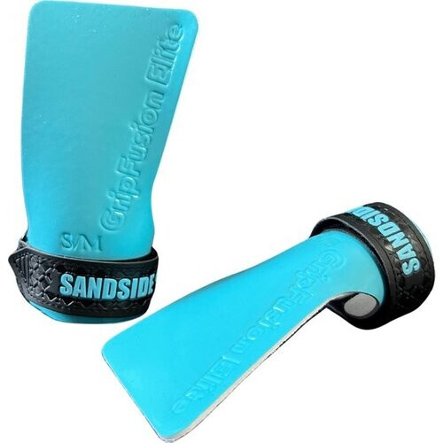 Tweedekans Sandside CrossFit Grips Elite 2.0 - Kleverige Hand Grips - Geen Krijt - Fitness Handschoenen - Vingerloze Grips - Hemelsblauw L/XL Tweedehands