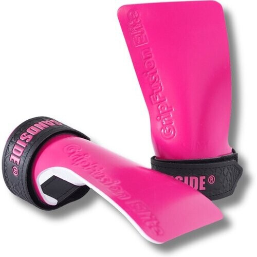 Tweedekans Sandside CrossFit Grips Elite 2.0 - Kleverige Handgrepen - Geen Kalk - Fitness Handschoenen - Vingervrije Grips - Felroze L/XL Tweedehands