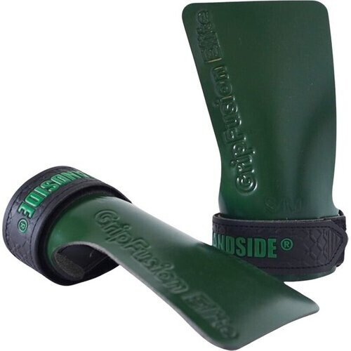 Tweedekans Sandside Grips Elite 2.0 - Plakkerige Handgrepen - Geen Krijt - Fitness Handschoenen - Vingerloze Grips - Legergroen L/XL Tweedehands